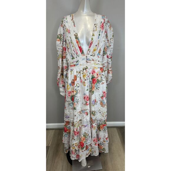 Camilla button front dress with lace insert detail Size XL $999 - Picture 7 of 12